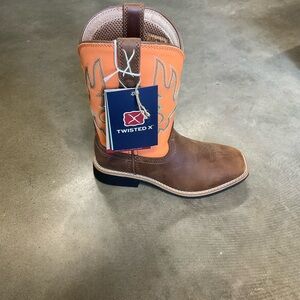 Twisted X Kids Boots in Orange and Brown